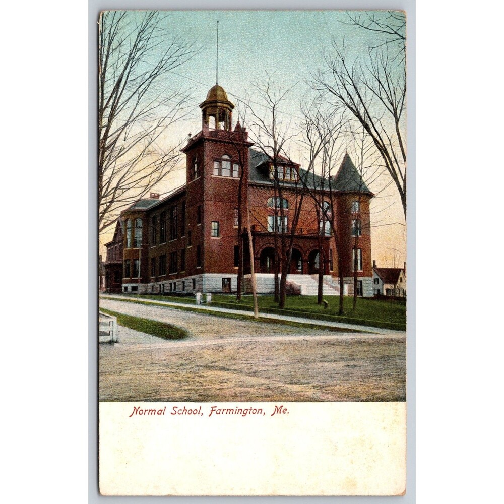 Antique Postcard Normal School Farmington Maine ME Metropolitan News Co No 6869